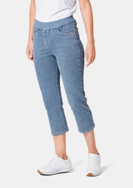 3/4-Jeansschlupfhose Louisa mit bequemen Jerseybund und Stickerei
