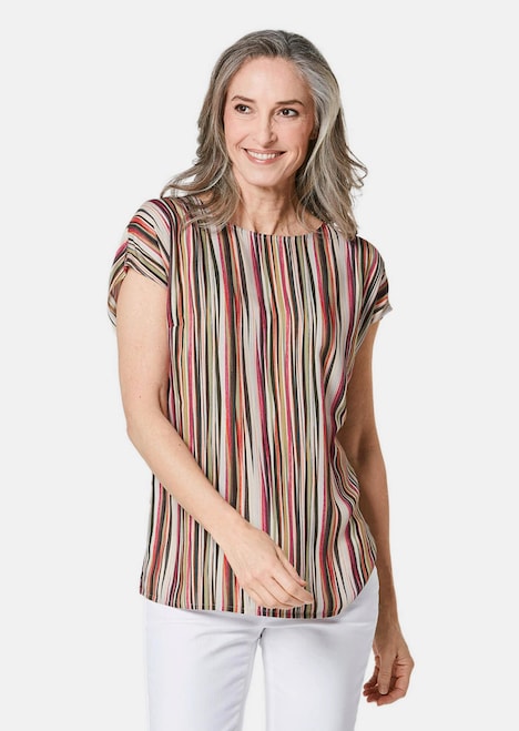 Druckbluse mit Streifendruck