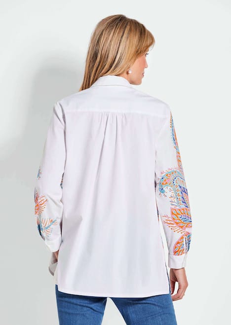 Elegante Langarmbluse mit Print