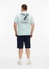 Baumwoll-T-Shirt mit Front- und Rückenprint