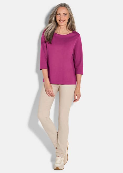 Basic Shirt mit U-Boot-Ausschnitt