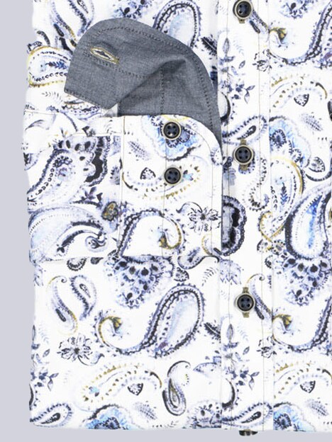 Herren Langarm-Hemd gemustert , Brilliantblau