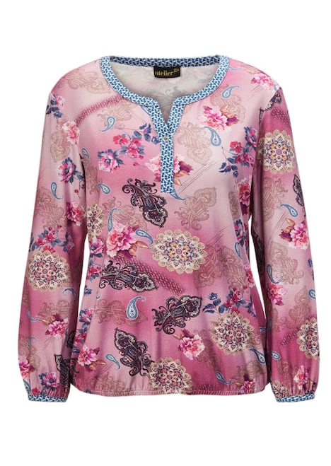 Paisley-Druckshirt mit Ausschnitt