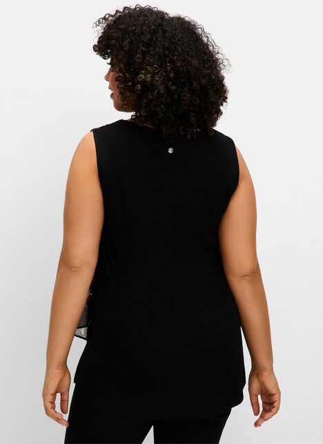 Blusentop Ärmellos Blumen Ohne Kragen