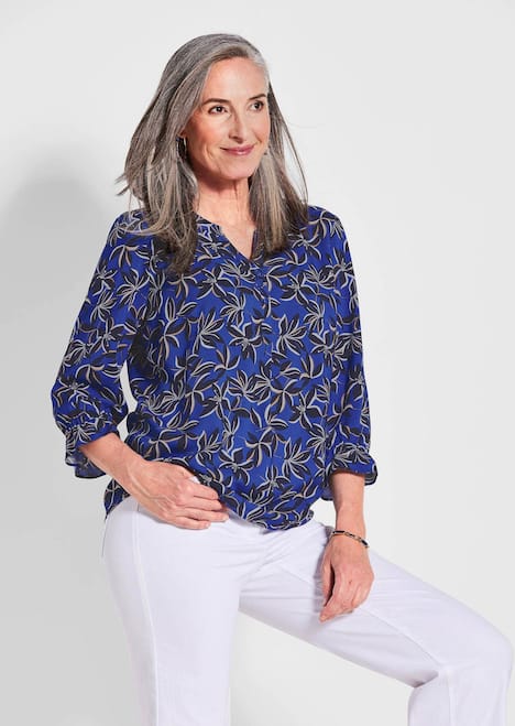 Elegante Printbluse mit Rundhalsausschnitt