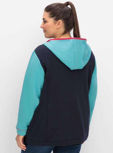 Fleecejacke Langarm Uni Mit Kapuze