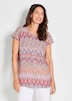 Kurzarm Printbluse für Damen multicolor