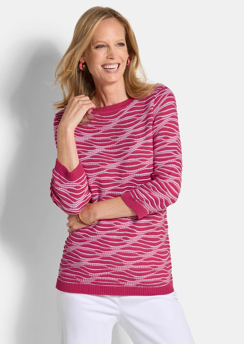 Katoenen trui met golvende structuur