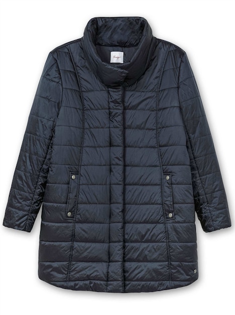 Steppjacke Langarm Uni Umlegekragen