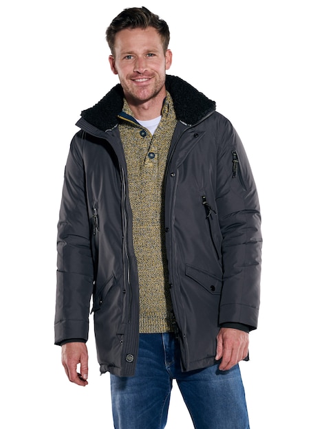 Herren Funktionsjacke mit abnehmbarer Kapuze , Schwarz