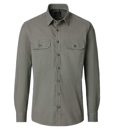 Hemdjacke uni Casual Fit