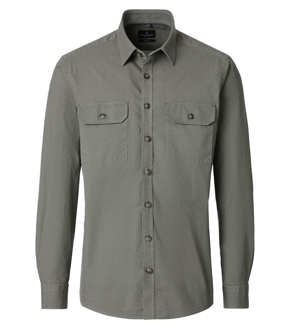Hemdjacke uni Casual Fit