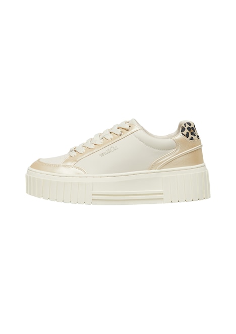 Sneaker mit Plateau-Sohle und Leo-Detail