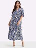 Webkleid A-Linien-Kleid mit Volants Kurzarm
