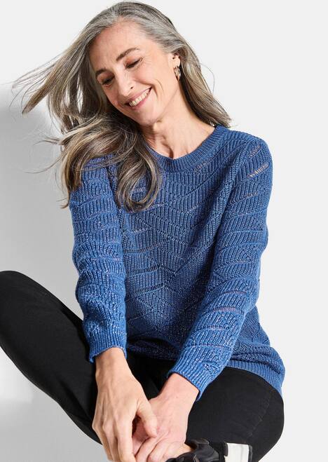 Eleganter Langarm-Strick mit Glanz