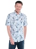 Herren Kurzarm-Hemd gemustert , Brilliantblau
