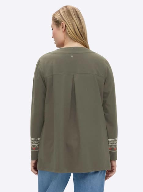 Shirt Langarm Sonstiges Muster Ohne Kragen