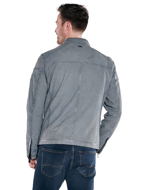 engbers Herren Lederjacke regular , Taubenblau