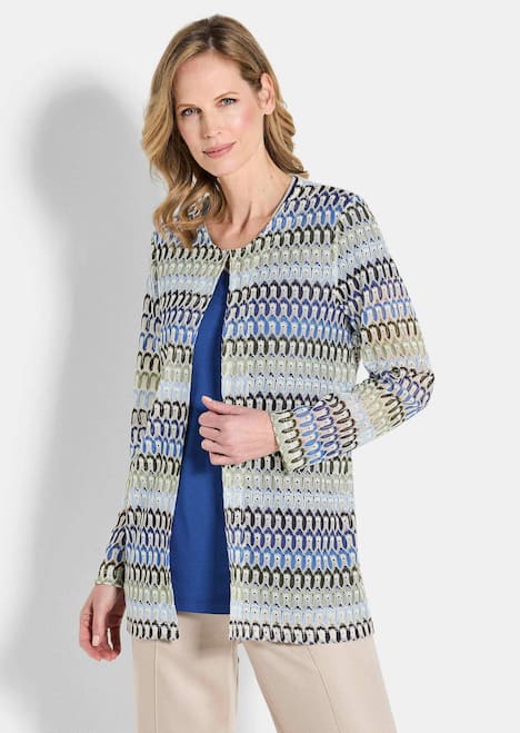 Longjacke Elegante, offene Spitzenjacke in Multicolor