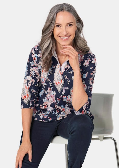 GOLDNER Poloshirt Gedessineerd piquÃ©-poloshirt