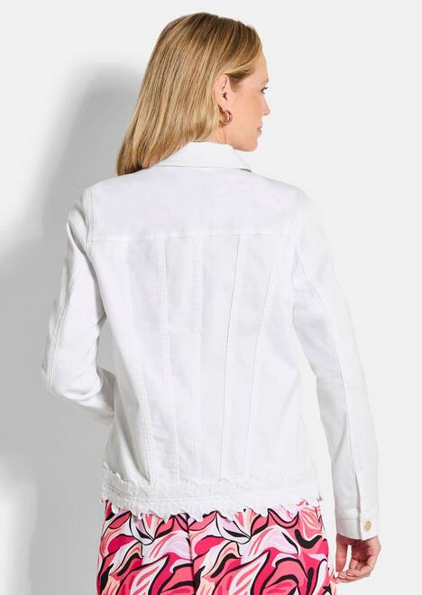 Baumwolljacke mit Blumenborte