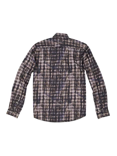 engbers Herren Langarm-Hemd mit Satin-Anteil , Schwarzbraun