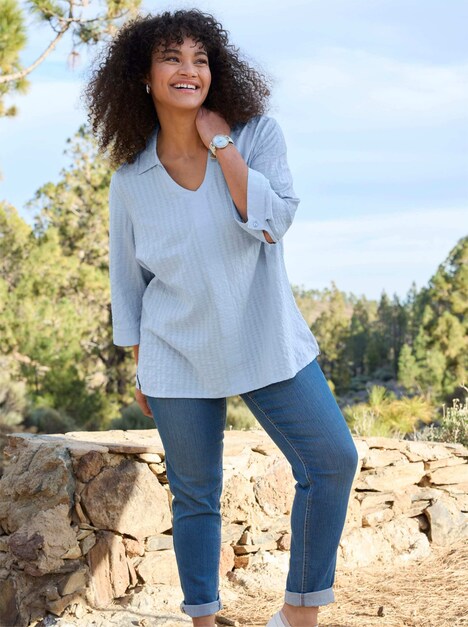 Tunika 3/4-Arm Hemdkragen