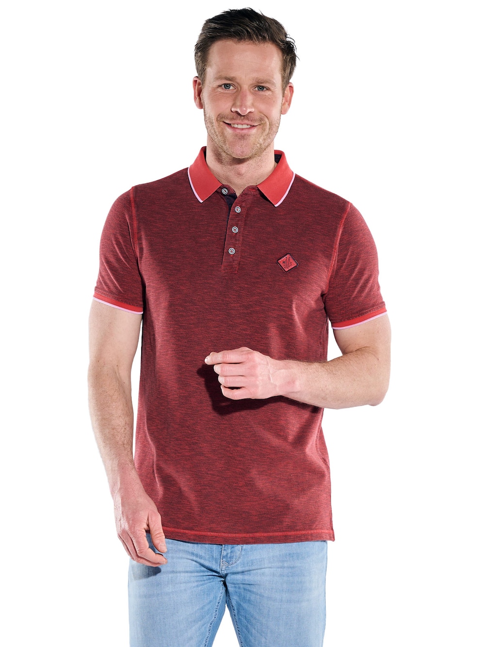 Herren Poloshirt , Rot