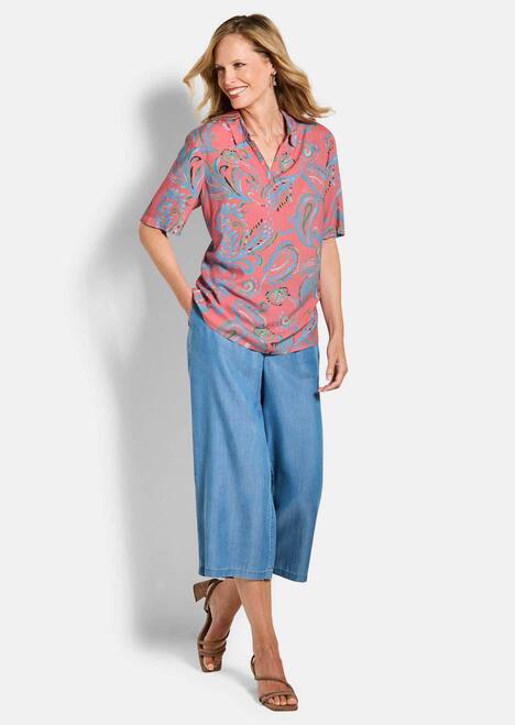 Schlupfbluse mit Paisley-Muster