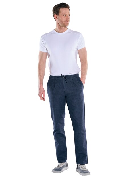 Herren Chino in Leinenoptik , Marineblau