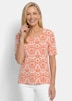 Viskoseshirt mit femininem Ornamentmuster