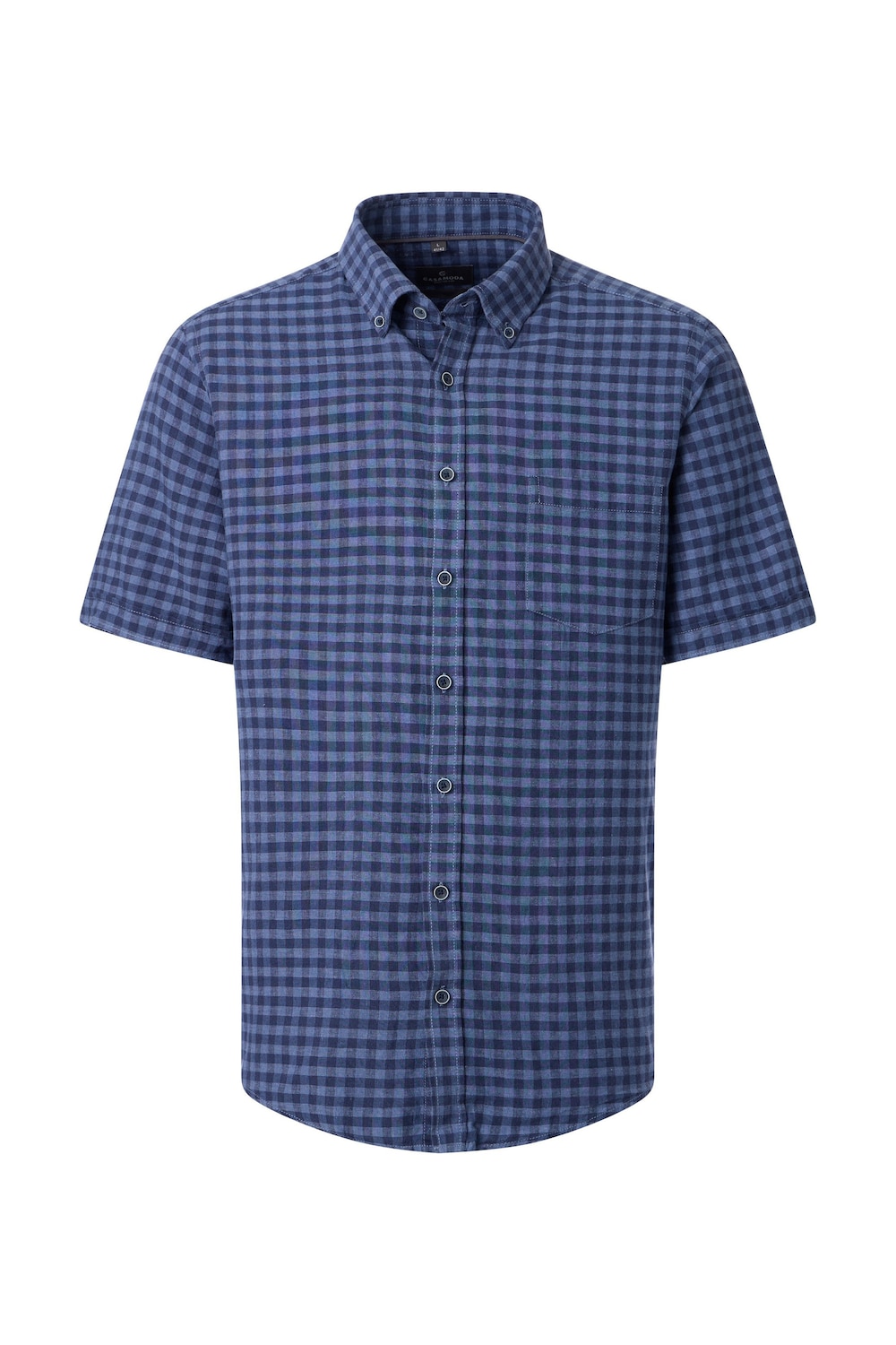 Leinenhemd Kurzarm kariert Casual Fit Short