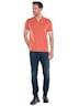 Herren Henley T-Shirt , Dunkelorange