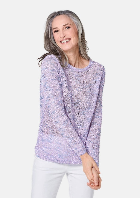Effektvoller locker gestrickter Bändchengarnpullover