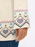 Pullover Norwegerpullover mit Trompetenärmeln Langarm Ohne Kragen