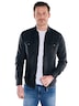 Herren Leinen Overshirt mit Zipper , Saphirblau