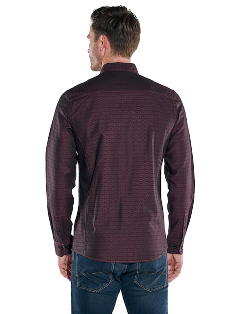 engbers Herren Langarm-Hemd gemustert , Bordeaux