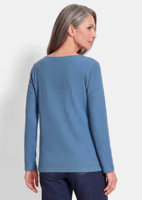 Langarm Melange Jersey-Oberteil