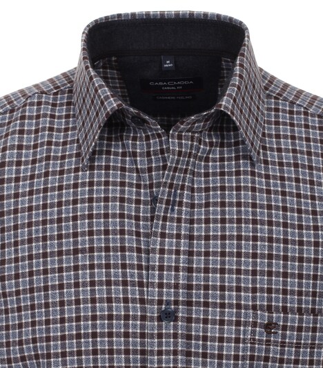 Flanellhemd kariert Casual Fit