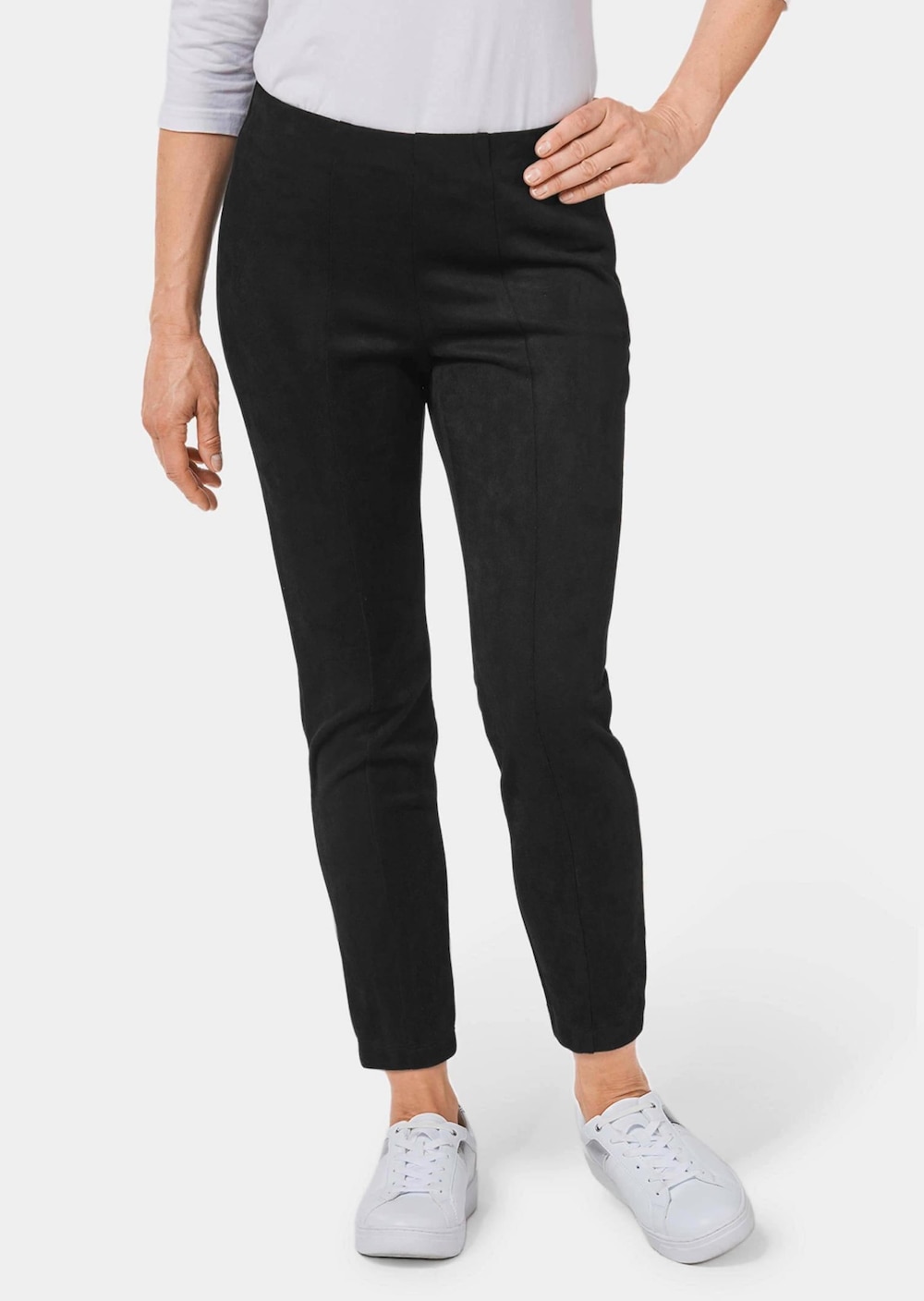 Moderne Leggings in trendigem Velourslederimitat