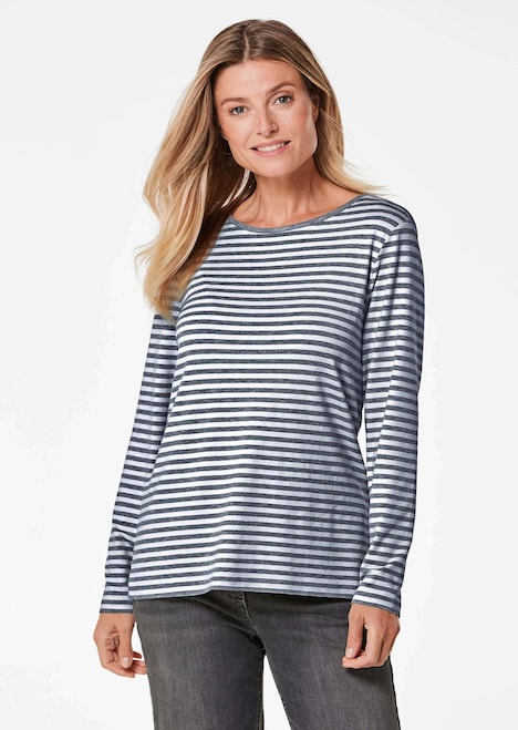 Ringelshirt mit U-Boot-Ausschnitt