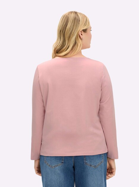 Shirt Langarm Uni Ohne Kragen