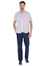 Herren Kurzarmhemd mit Streifen und Brusttasche , Rosa