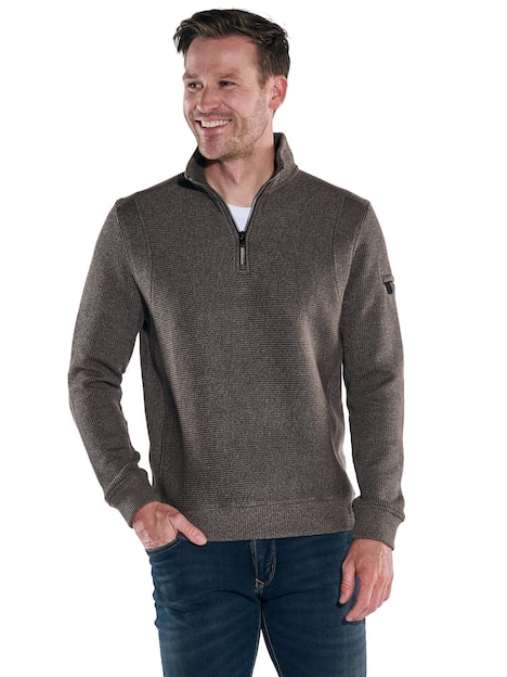 engbers Herren Sweatshirt mit Stehbund , Dunkelbraun