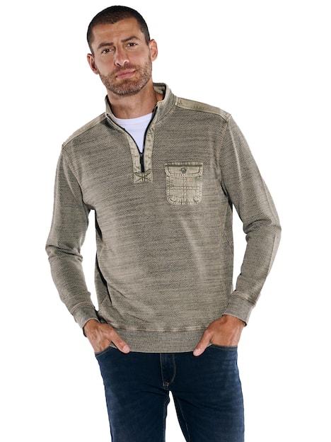 engbers Herren Sweatshirt mit Stehkragen , Beige