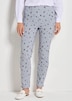 Druckhose mit Streifen und Blüten-Muster