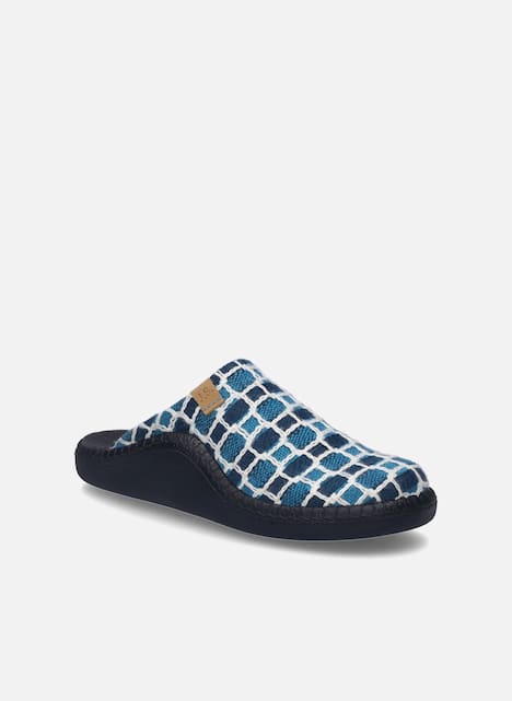 Hausschuh Monaco D 03, türkis-multi