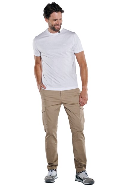 Herren T-Shirt uni , Reinweiss