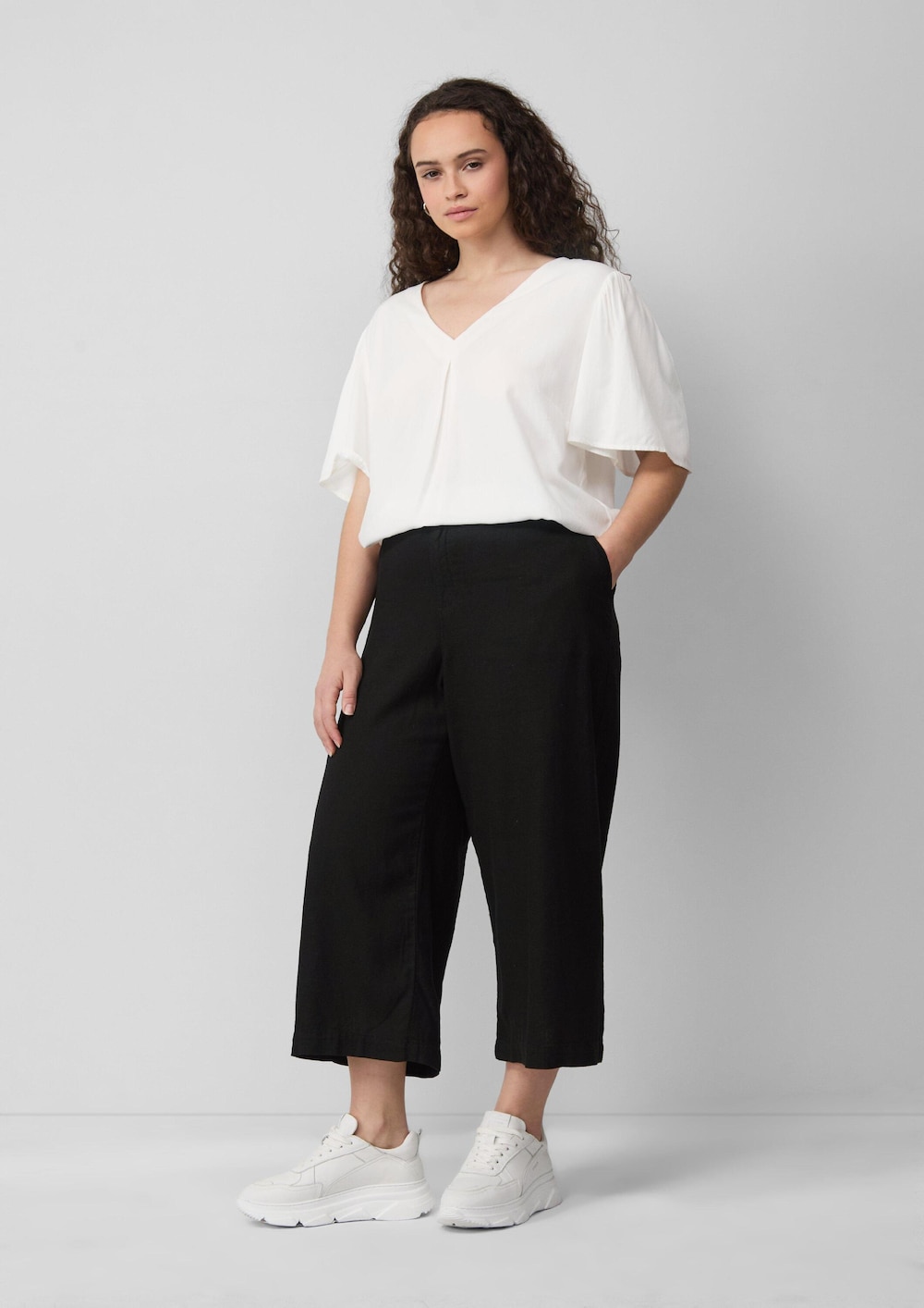 Culotte aus Leinenmix