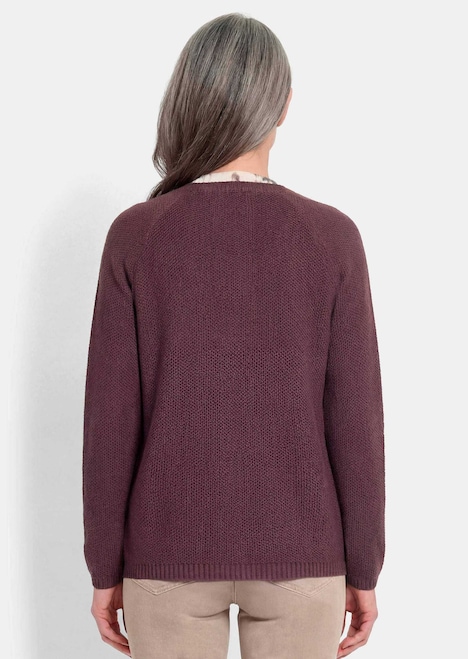Cardigan aus Baumwolle, Rundhals